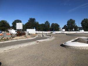 Bauarbeiten Kreisel Gartenstraße / Adolf-Reichwein-Straße, Baugebiet "Südlich der Adolf-Reichwein-Straße"